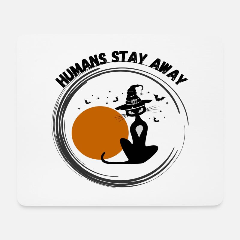 humans stay away - Mousepad (Querformat) - Weiß
