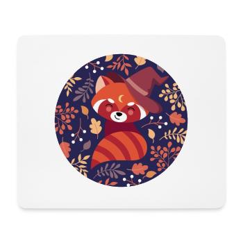 roter Panda mit Herbstmuster - Mousepad (Querformat) - Weiß - Vorne