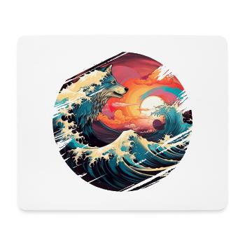 Meer Wellen Wolf Brandung Gischt Ufer Küste - Mousepad (Querformat) - Weiß - Vorne