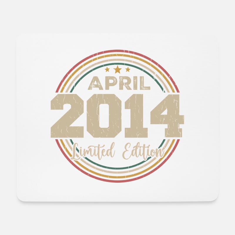 April 2014 Retro April 2014 Geburtstagsgeschenk - Mousepad (Querformat) - Weiß