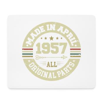 Geburtstag april 1957 - Geschenk zum 68.Geburtstag - Mousepad (Querformat) - Weiß - Vorne