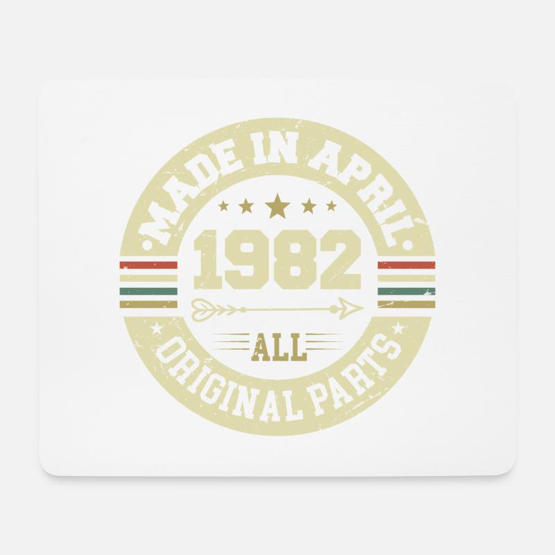 Geburtstag april 1982 - Geschenk zum 43.Geburtstag - Mousepad (Querformat) - Weiß