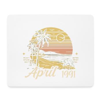 34. Geburtstag Oldtimer April Jahrgang 1991 April - Mousepad (Querformat) - Weiß - Vorne