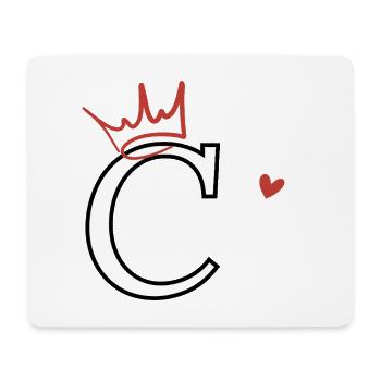 Buchstabe c Kronenherz - Mousepad (Querformat) - Weiß - Vorne