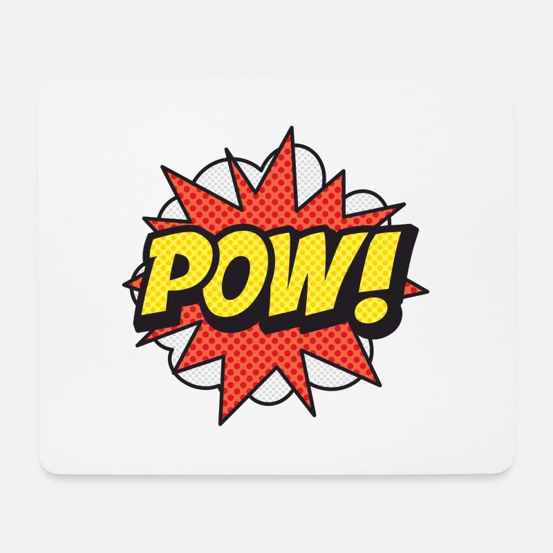 ONOMATOPOEIA. "Pow!" - Mousepad (Querformat) - Weiß