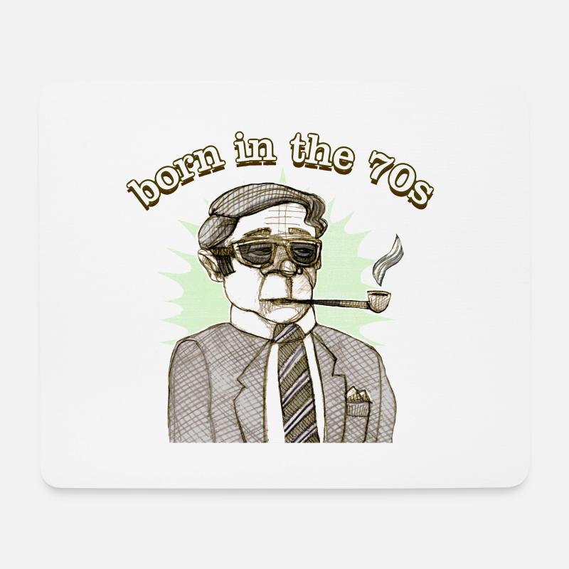 Born in the Seventies - Mousepad (Querformat) - Weiß