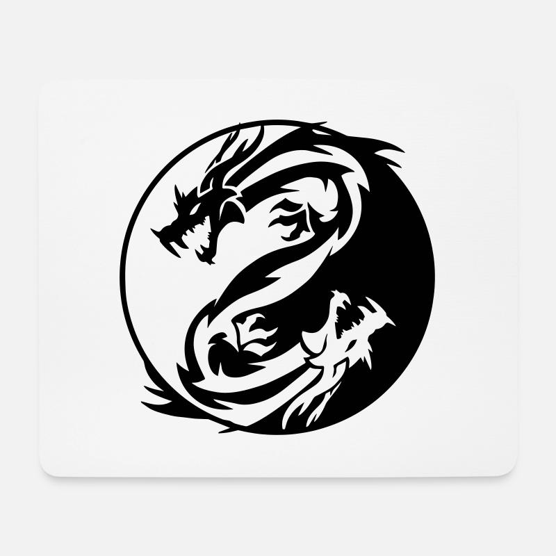 Yin Yang Dragons - Mouse Pad (horizontal) - white