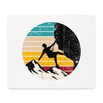 Grimpeur sous les bandes du coucher de soleil - Tapis de souris (format paysage) - blanc - Devant