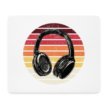 Retro Sunset Headphones - Mouse Pad (horizontal) - white - Front