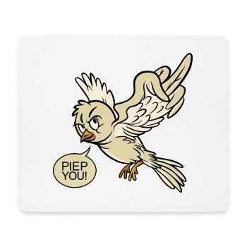 Fuck You böse wütend frech Vogel Piep Tier lustig - Mousepad (Querformat) - Weiß - Vorne