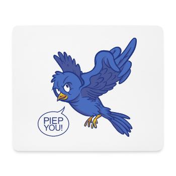 Fuck you Mittelfinger Vogel Piep lustige Tiere - Mousepad (Querformat) - Weiß - Vorne
