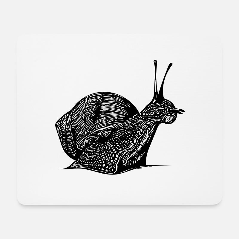 Vintage realistische Schnecke - Mousepad (Querformat) - Weiß