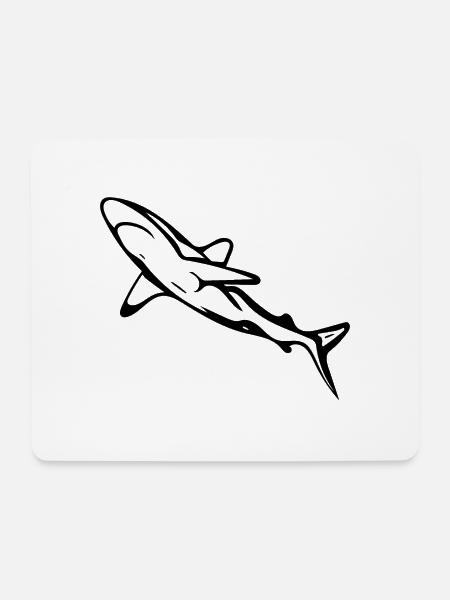 Eleganter schnittiger Hochseehai - Mousepad (Querformat) - Weiß