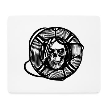 Lifebuoy with skull lifeguard face - Mouse Pad (horizontal) - white - Front