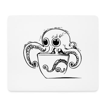 Small sweet octopus in cup - Mouse Pad (horizontal) - white - Front