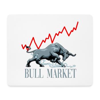 Bullen Markt Aktien Investieren Reichtum - Mousepad (Querformat) - Weiß - Vorne