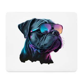 Cane Corso Italino mit Sonnenbrille - Mousepad (Querformat) - Weiß - Vorne