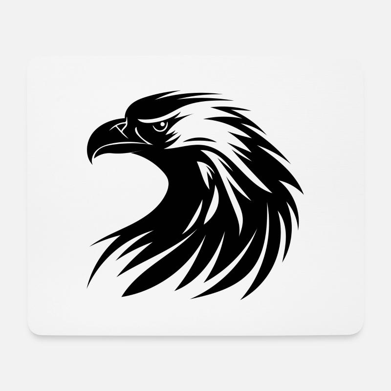 Schönes Adler Logo in Tattoo Style - Mousepad (Querformat) - Weiß