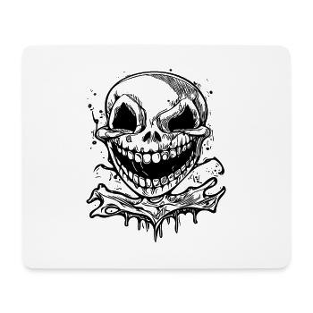 Laughing Halloween Tattoo Skull - Mouse Pad (horizontal) - white - Front