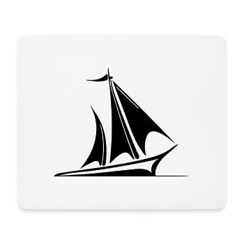 Sailboat with sails for cool captains and skippers - Mouse Pad (horizontal) - white - Front