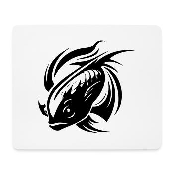 Fight Fish Portrait Tattoo - Mouse Pad (horizontal) - white - Front