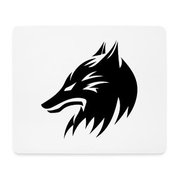 Wolf Kopf Porträt Tattoo Style - Mousepad (Querformat) - Weiß - Vorne