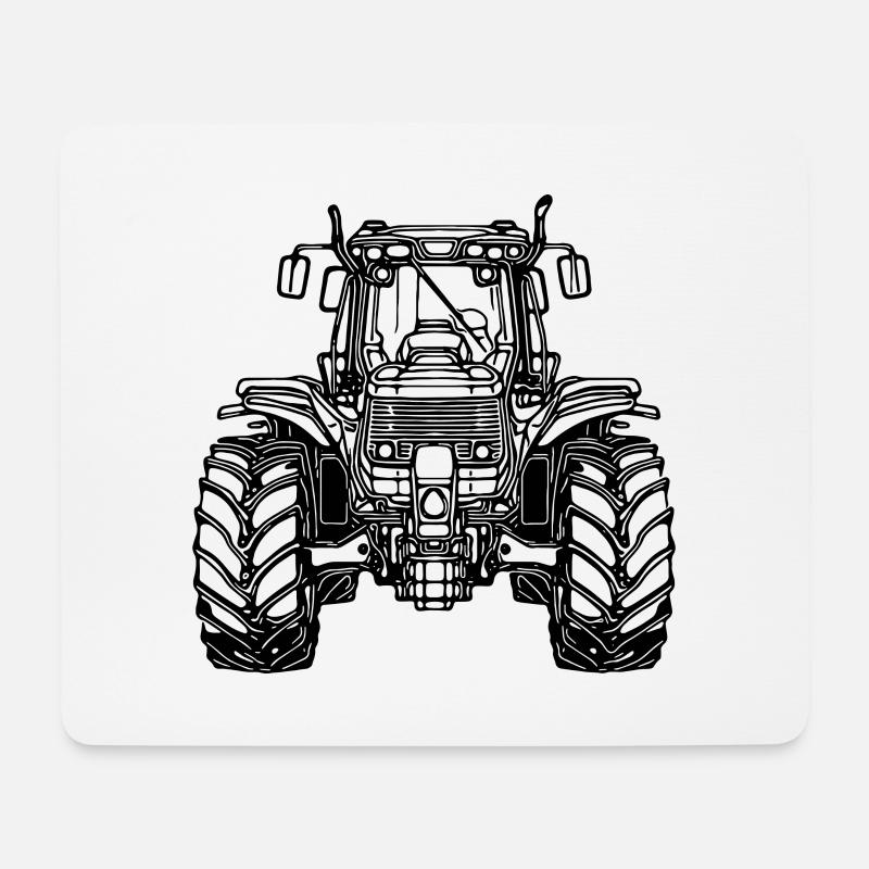 Schwere Zugmaschine Großer Acker Feld Schlepper - Mousepad (Querformat) - Weiß