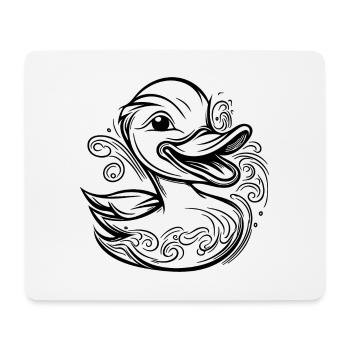 Canard nageur mignon avec un sourire amusant - Tapis de souris (format paysage) - blanc - Devant