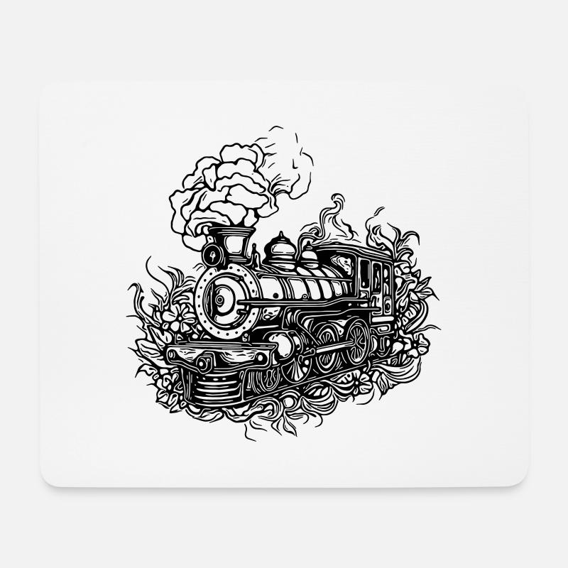 Modellbau alte Lokomotive Eisenbahn Dampflok - Mousepad (Querformat) - Weiß