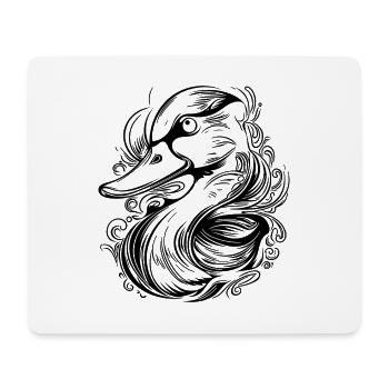 Mignon petit canard avec un sourire amusant - Tapis de souris (format paysage) - blanc - Devant