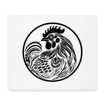 Coq - Tapis de souris (format paysage) - blanc - Devant