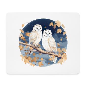 Schleiereule Eulen für einen Eulen Fan - Mousepad (Querformat) - Weiß - Vorne