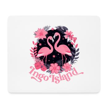 Flamingo Shirt für romantische Urlaubsfreundinnen - Mousepad (Querformat) - Weiß - Vorne