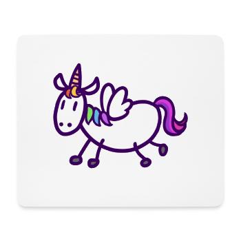 Buntes, fliegendes Einhorn - Mousepad (Querformat) - Weiß - Vorne
