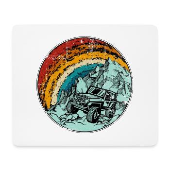 Jeep Trail unter den Rainbow Peaks - Mousepad (Querformat) - Weiß - Vorne