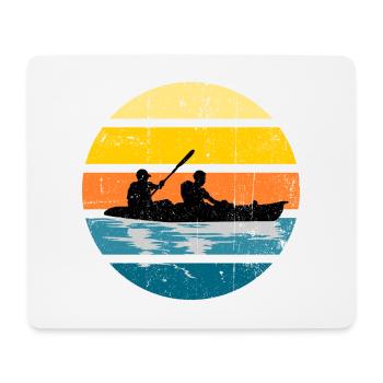 Kayak Duo Sunset Silhouette Circle - Mousepad (Querformat) - Weiß - Vorne