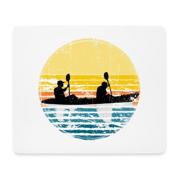 Sunset Kayak Silhouette Circle - Mouse Pad (horizontal) - white - Front