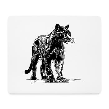 Elegantes Dschungeltier Großkatze große Raubkatze - Mousepad (Querformat) - Weiß - Vorne