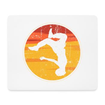 Sonnenuntergangs-Silhouettensprung - Mousepad (Querformat) - Weiß - Vorne