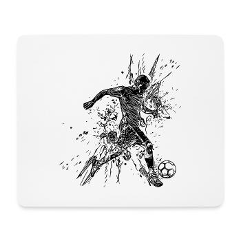 Fussballspieler im Splash kickt einen Ball - Mousepad (Querformat) - Weiß - Vorne