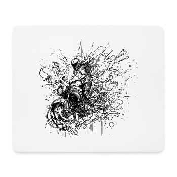Motorradfahrerin Bike Splash Style Traum Zeichnung - Mousepad (Querformat) - Weiß - Vorne