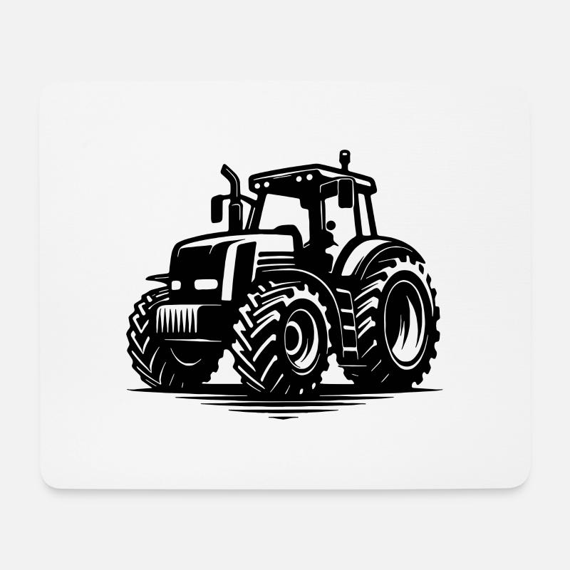Starke Schlepper für Biobauer Traktor Landmaschine - Mousepad (Querformat) - Weiß