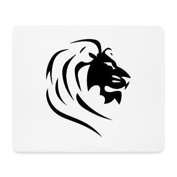 Mächtiger Löwenkopf mit Mähne Tattoo Style - Mousepad (Querformat) - Weiß - Vorne