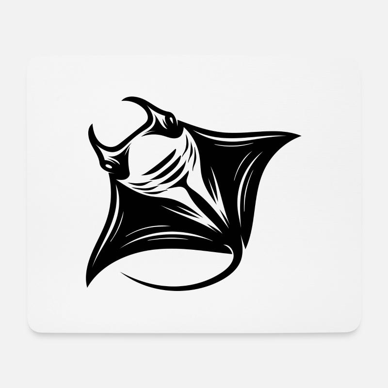 Eleganter riesiger Mantarochen im Flug - Mousepad (Querformat) - Weiß