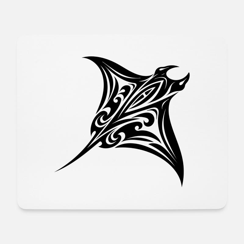 Tribal Mantarochen Style Taucher Fan Tattoo - Mousepad (Querformat) - Weiß