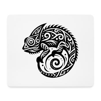 Chamäleon tribal Tattoo Verkleidung - Mousepad (Querformat) - Weiß - Vorne