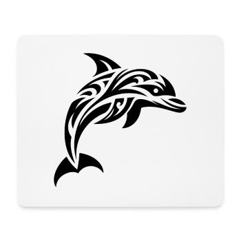 Springender süßer Tattoo Delfin - Mousepad (Querformat) - Weiß - Vorne