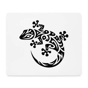 Gecko mignon dans le style de tatouage tribal - Tapis de souris (format paysage) - blanc - Devant