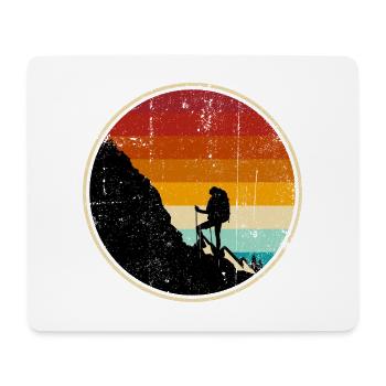 Climber at Sunset Retro Circle - Mouse Pad (horizontal) - white - Front