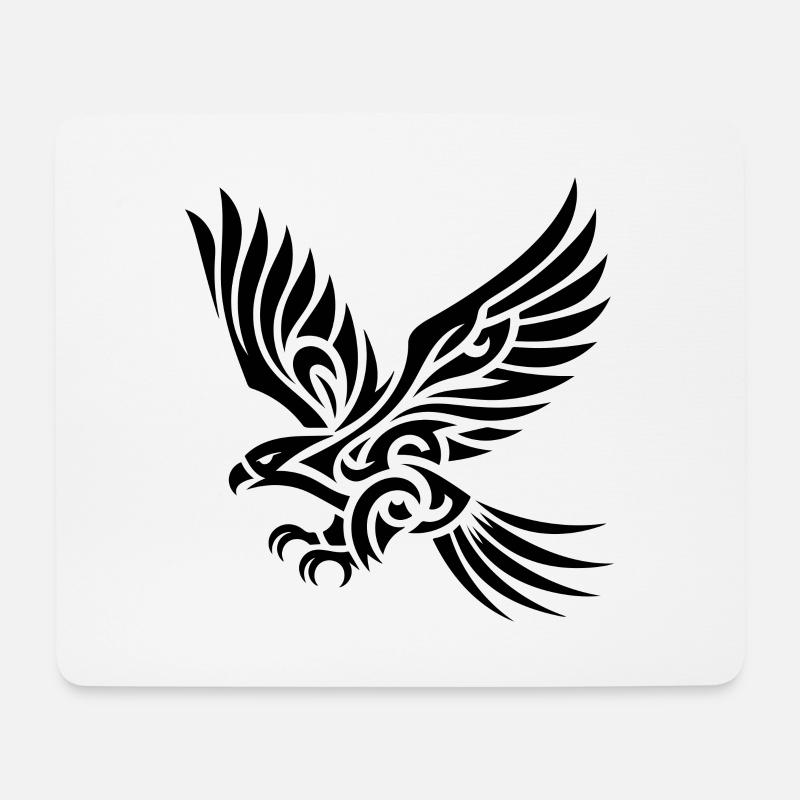 Eleganter Tribal Adler auf Tattoo Schwingen - Mousepad (Querformat) - Weiß
